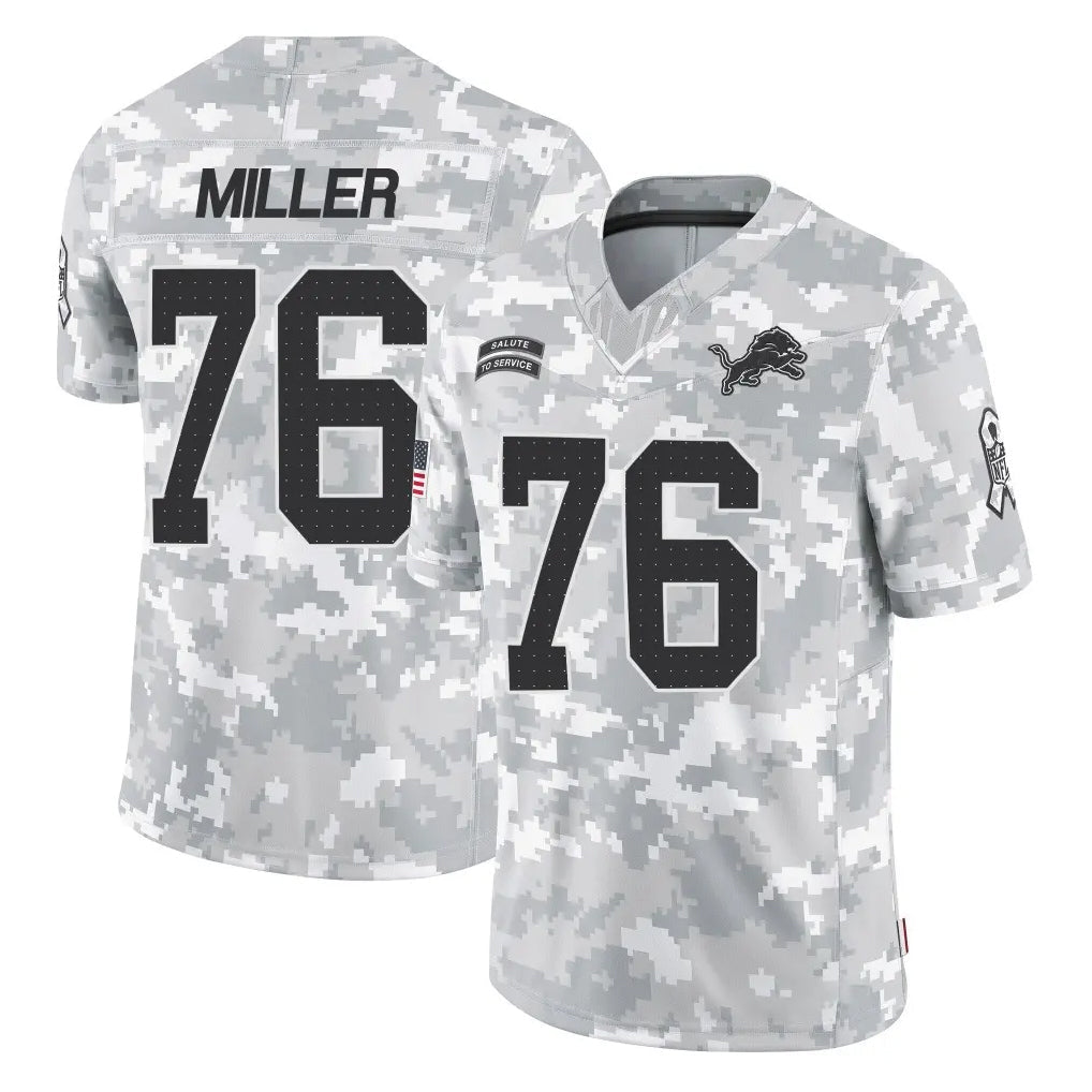 CAdoa D.Lions #76 Blake Miller Player Arctic Camo Salute To Service Limited Stitched Jerseys
