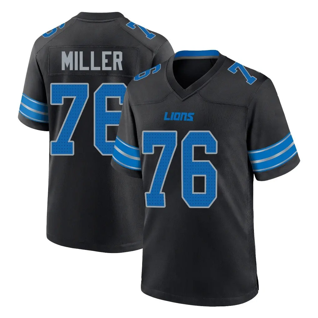 CAdoa D.Lions #76 Blake Miller Player Black Alternate Home Game Stitched Jerseys
