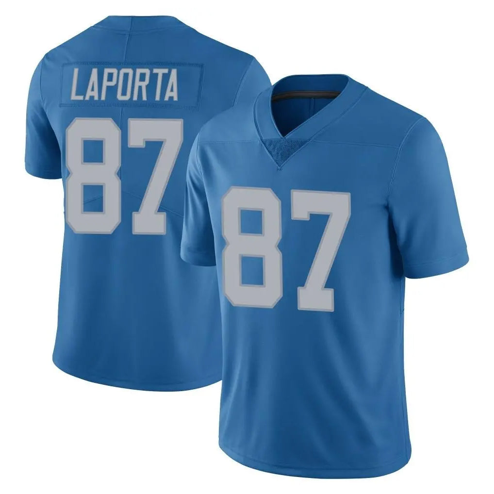 CAdoa D.Lions #87 Sam LaPorta Player Blue Limited Throwback Vapor Untouchable Stitched Jerseys