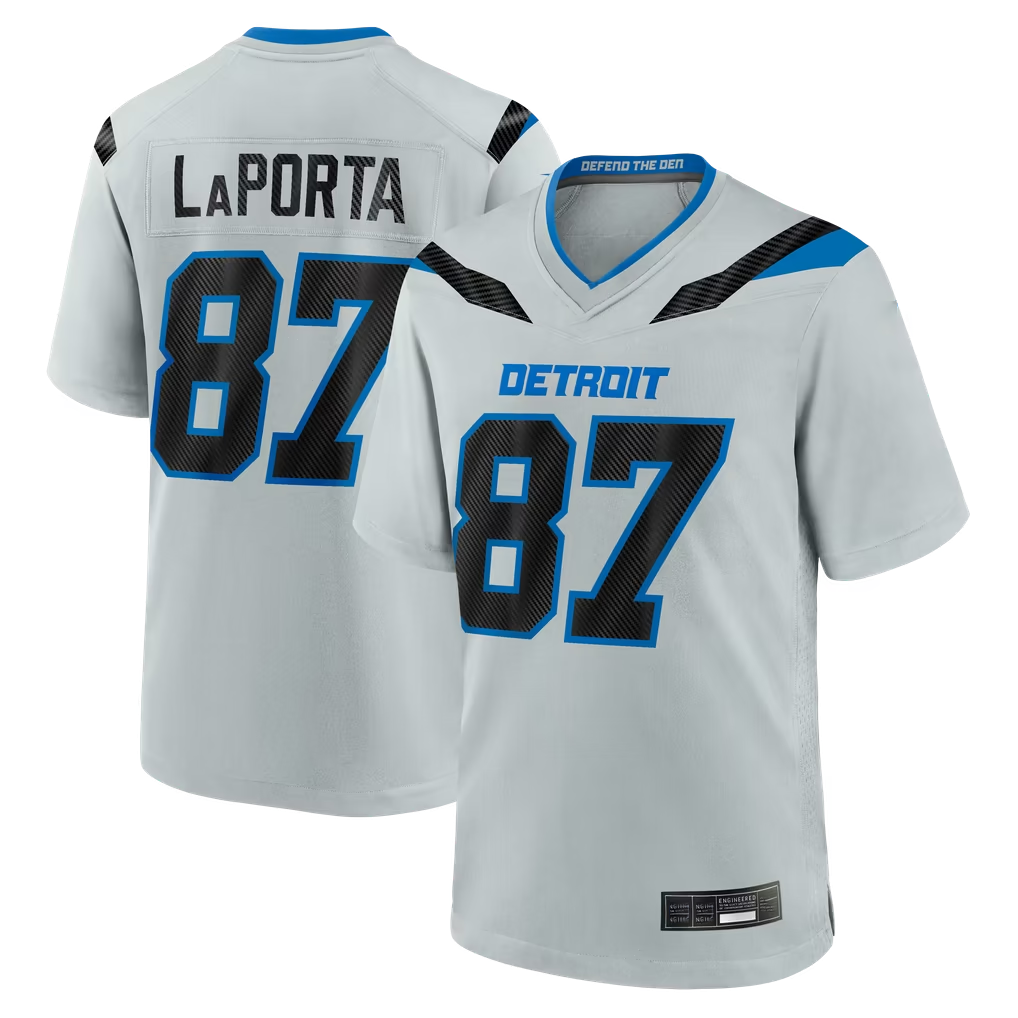 CAdoa D.Lions #87 Sam LaPorta Silver 2026 Rivalries Collection Game Stitched Jerseys
