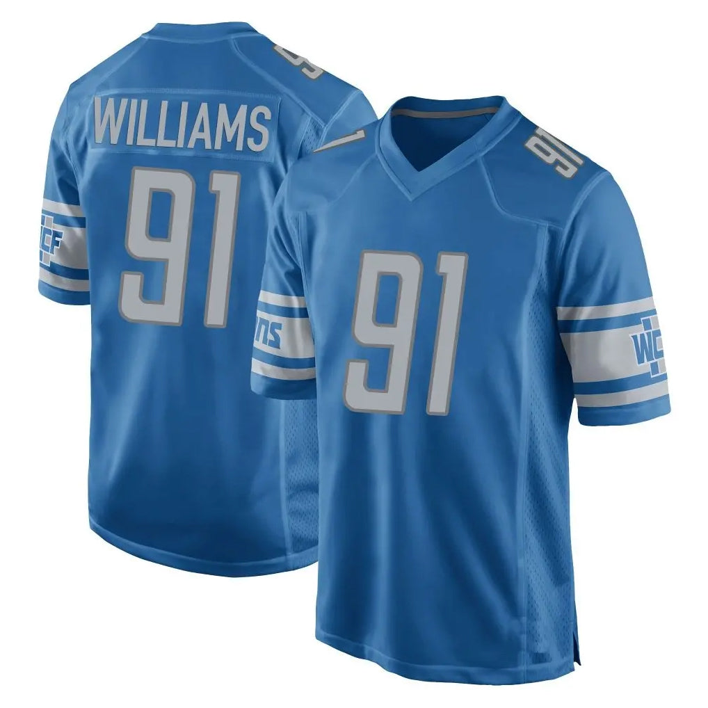 CAdoa D.Lions #91 Tyleik Williams Player Blue Home Game Stitched Jerseys