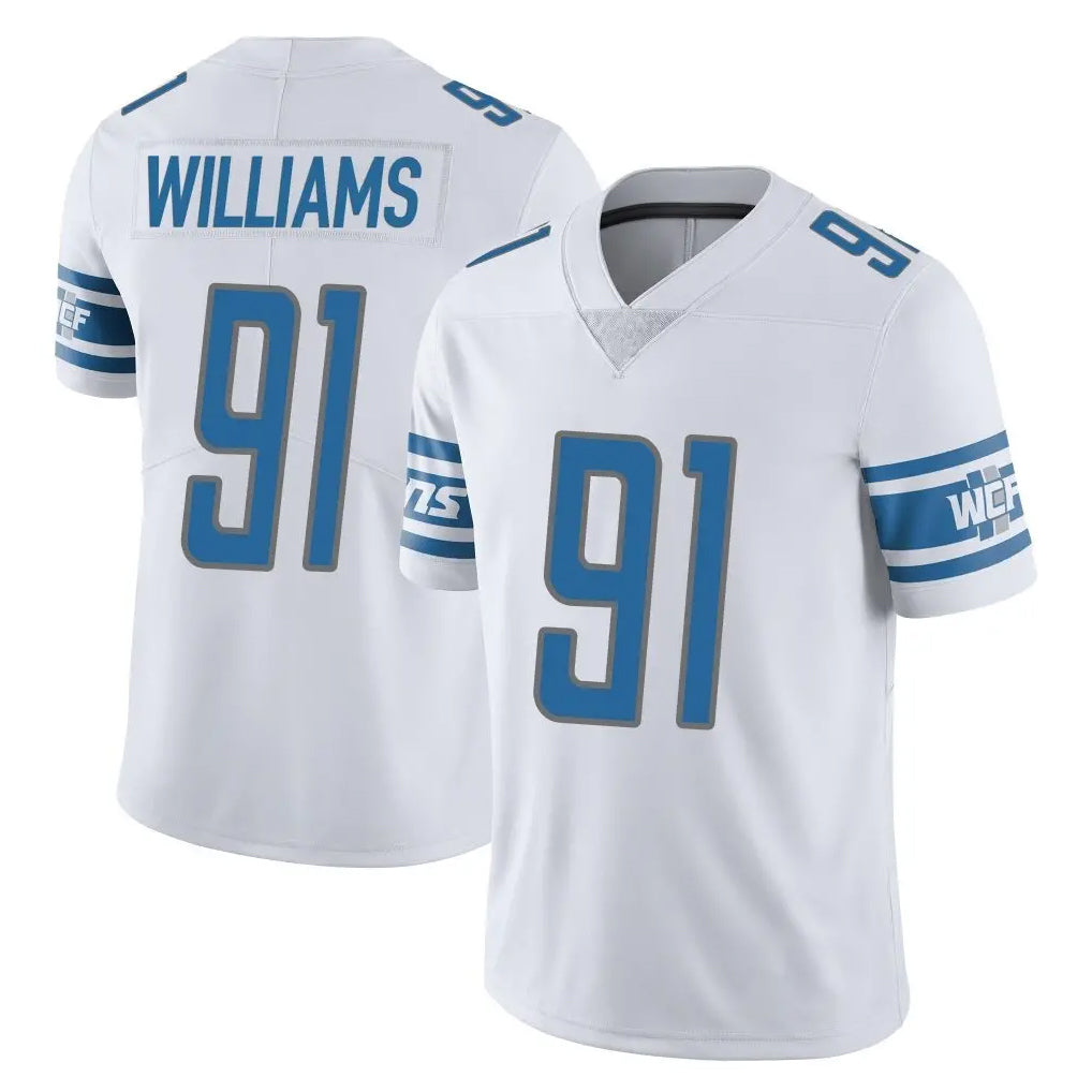 CAdoa D.Lions #91 Tyleik Williams Player White Limited Vapor Untouchable Home Game Stitched Jerseys