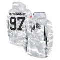 CAdoa D.Lions #97 Aidan Hutchinson Player Arctic Camo Salute to Service Hoodies Limited Game Stitched Jerseys
