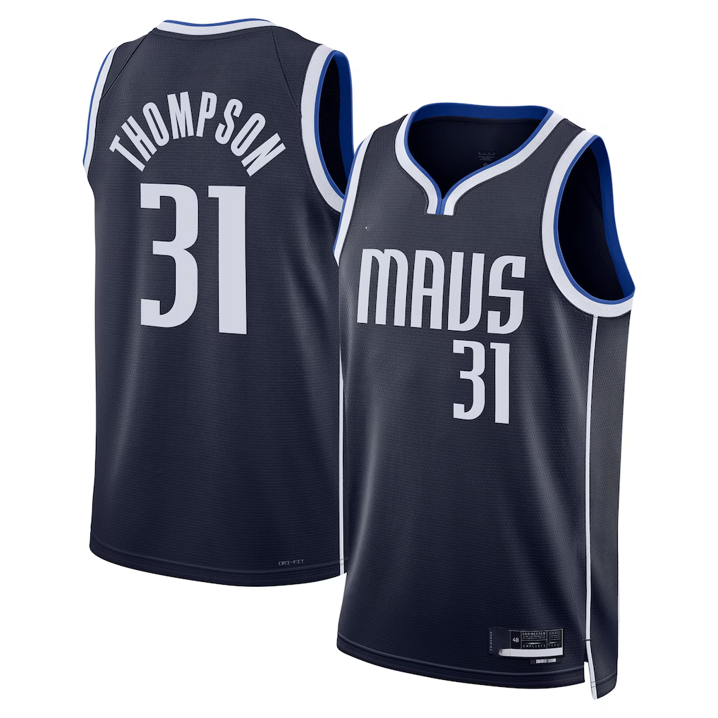 CAdoa D.Mavericks #31 Klay Thompson Navy Statement Edition Swingman Stitched Jerseys