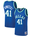 CAdoa D.Mavericks #41 Dirk Nowitzki Mitchell & Ness Blue 199899 Hardwood Classics Swingman Jerseys