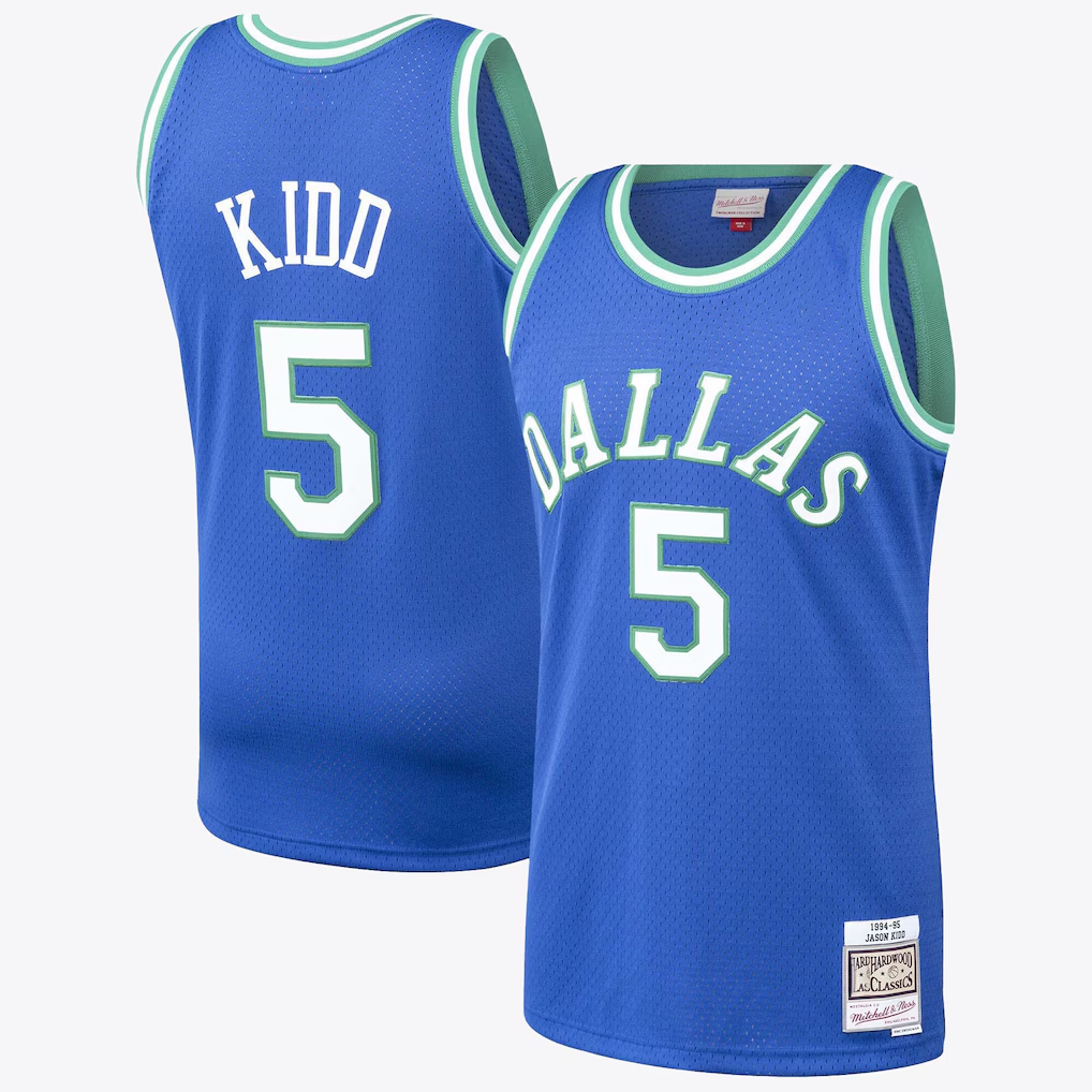 CAdoa D.Mavericks #5 Jason Kidd Hardwood Classics Road Jersey By Mitchell & Ness Stitched Jerseys
