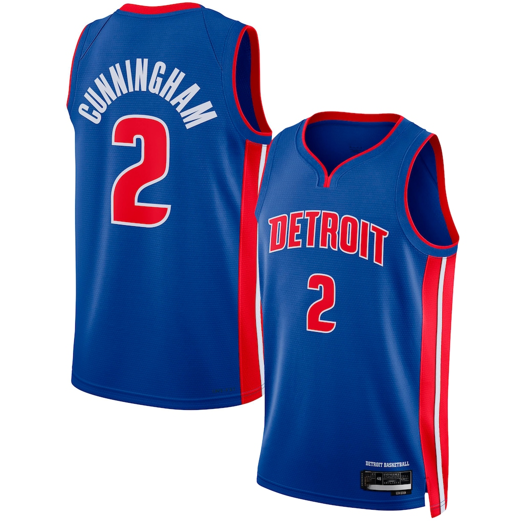 CAdoa D.Pistons #2 Cade Cunningham Blue Swingman Jerseys - Icon Edition