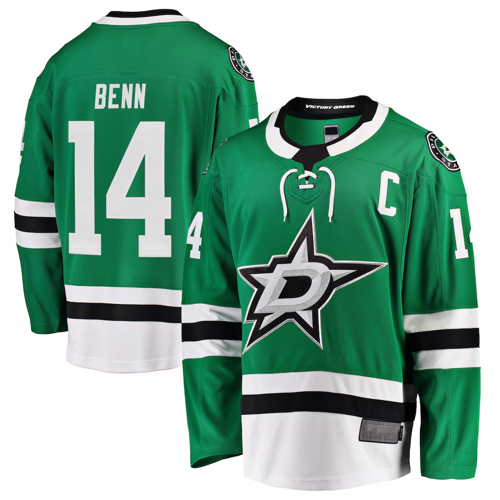 CAdoa D.Stars #14 Jamie Benn Green Breakaway Player Jerseys
