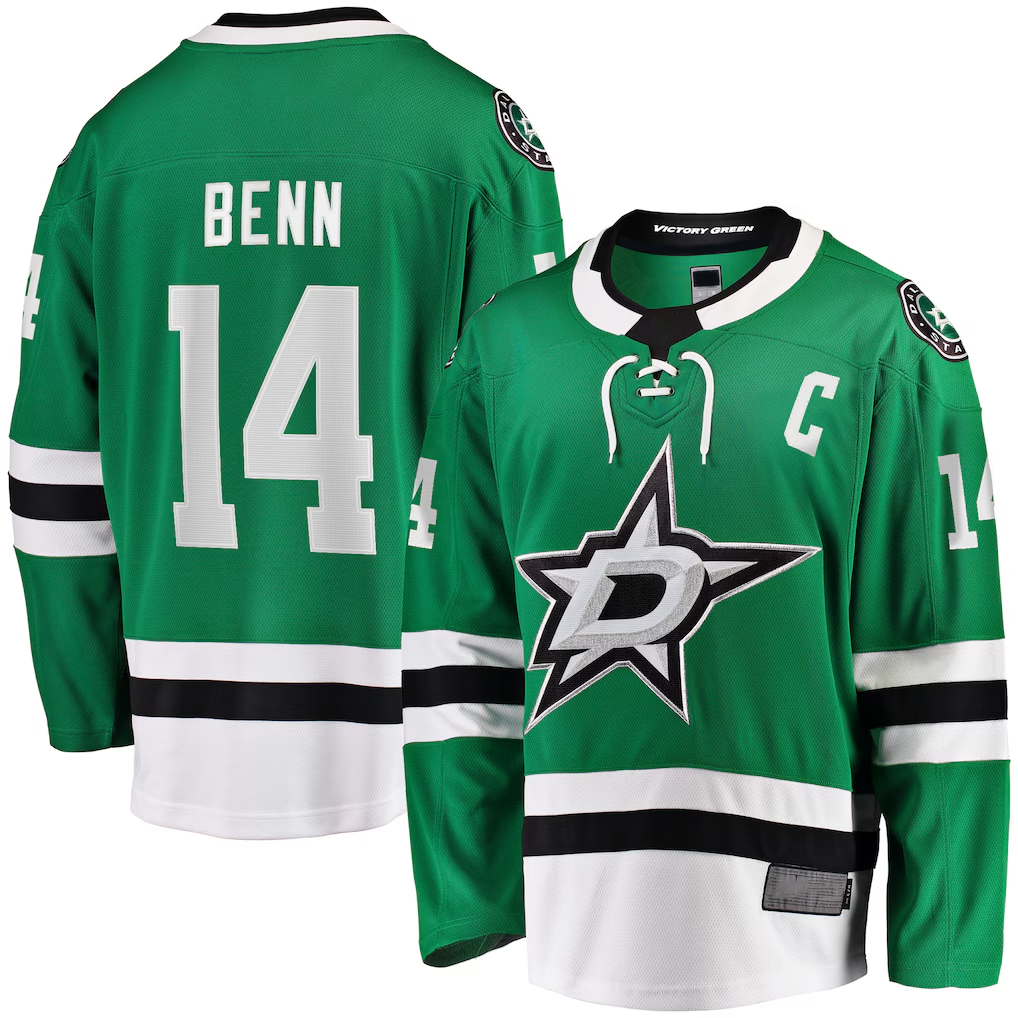 CAdoa D.Stars #14 Jamie Benn Kelly Green Home Premium Jerseys
