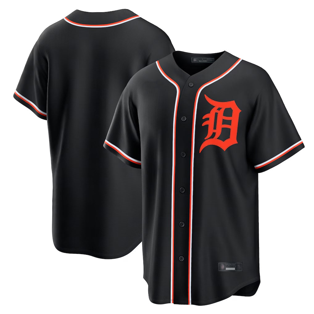CAdoa D.Tigers Black Fashion Out Home Game Blank Player Stitched Jerseys