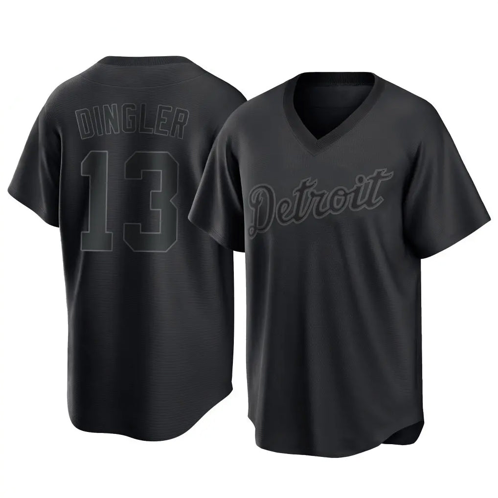 CAdoa D.Tigers #13 Dillon Dingler Player Black T-shirt Home Game Stitched Jerseys