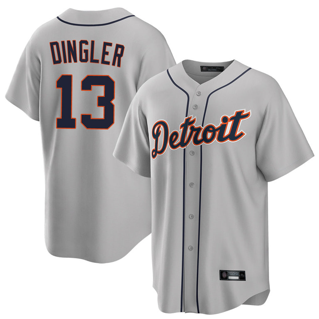CAdoa D.Tigers #13 Dillon Dingler Player Gray Home Game Stitched Jerseys