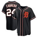 CAdoa D.Tigers #24 Miguel Cabrera Player Black Fashion Out Home Game Stitched Jerseys