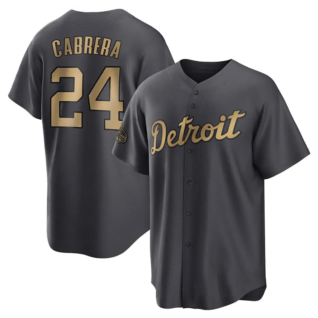 CAdoa D.Tigers #24 Miguel Cabrera Player Charcoal All-Star Home Game Stitched Jerseys