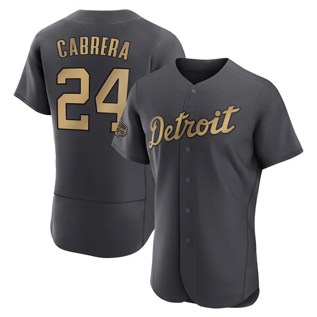 CAdoa D.Tigers #24 Miguel Cabrera Player Charcoal All-Star Limited Elite Home Stitched Jerseys