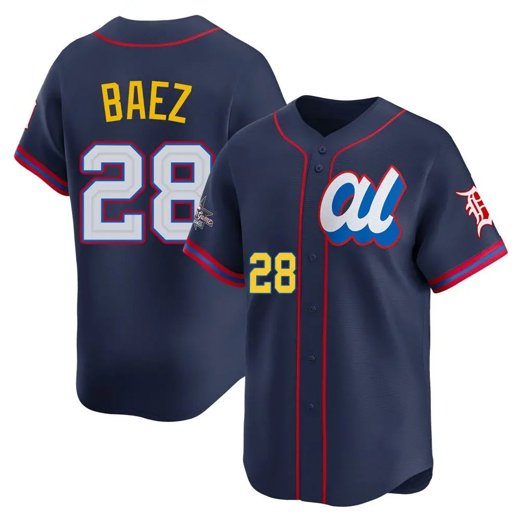 CAdoa D.Tigers #28 Javier B¡§¡éez Player Navy Limited American League All-Star Edition Stitched Jerseys