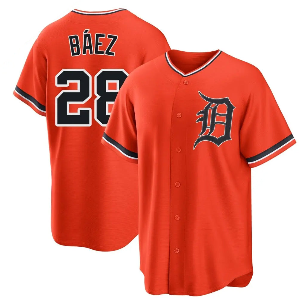 CAdoa D.Tigers #28 Javier B¡§¡éez Player Orange Home Game Stitched Jerseys