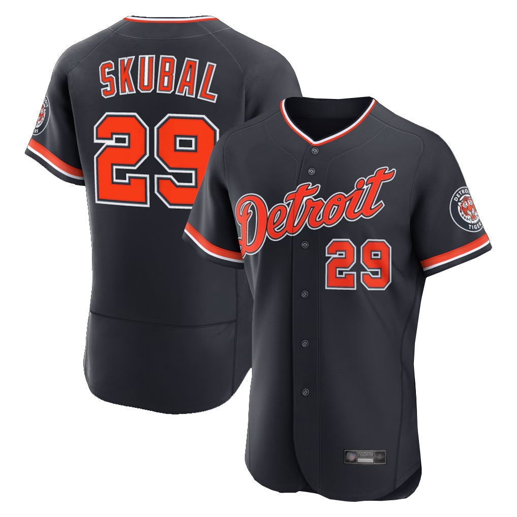 CAdoa D.Tigers #29 Tarik Skubal Player Navy Limited Elite Home Game Stitched Jerseys