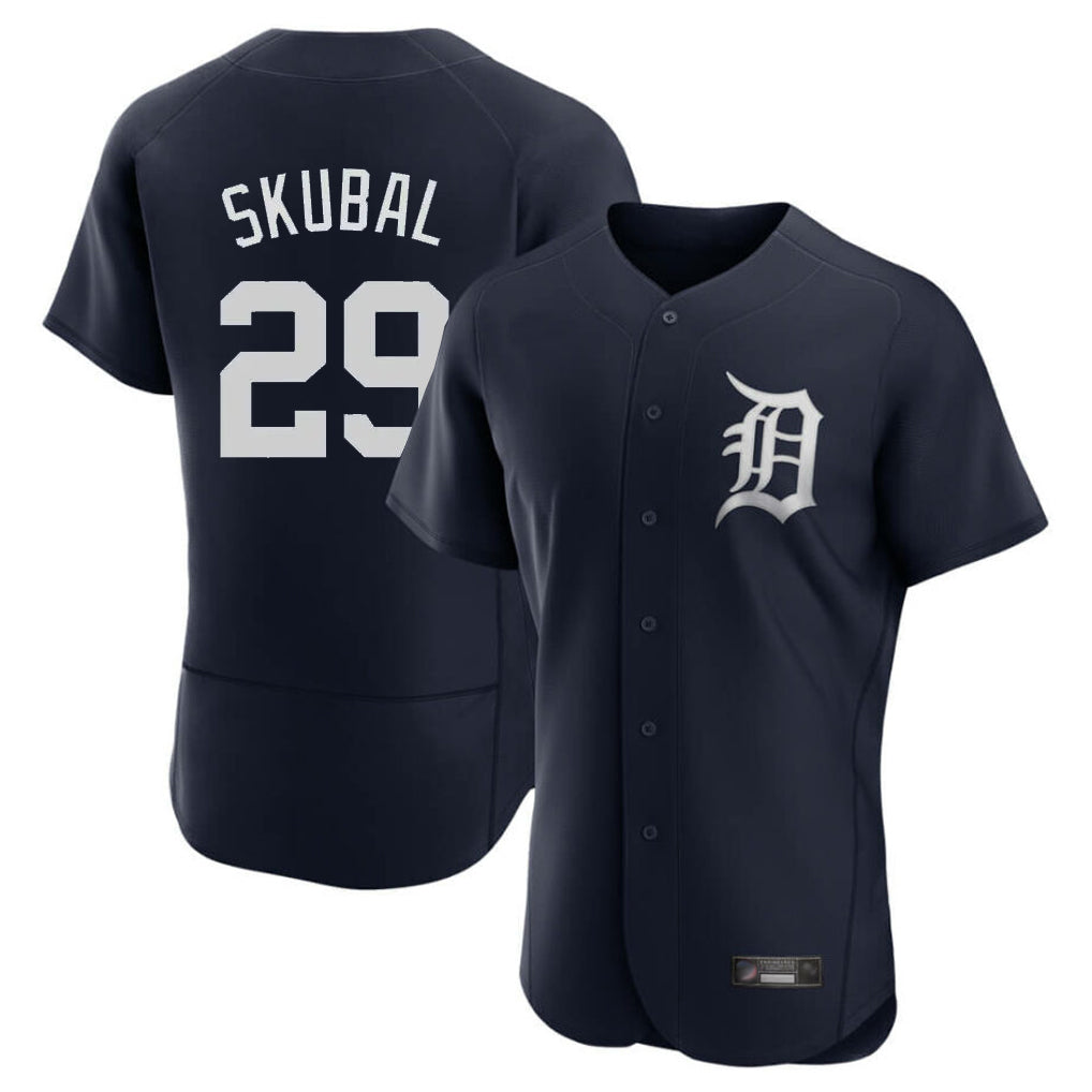 CAdoa D.Tigers #29 Tarik Skubal Player Navy Limited Elite Home Stitched Jerseys