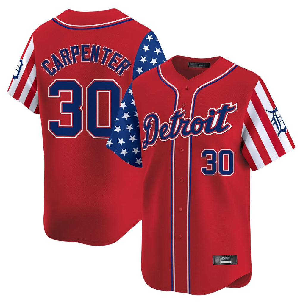 CAdoa D.Tigers #30 Kerry Carpenter Player Red Independence Day Vapor Premier Limited Stitched Jerseys