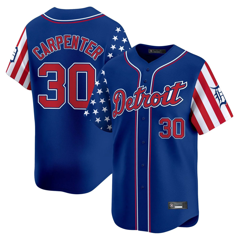 CAdoa D.Tigers #30 Kerry Carpenter Player Royal Independence Day Vapor Premier Limited Stitched Jerseys