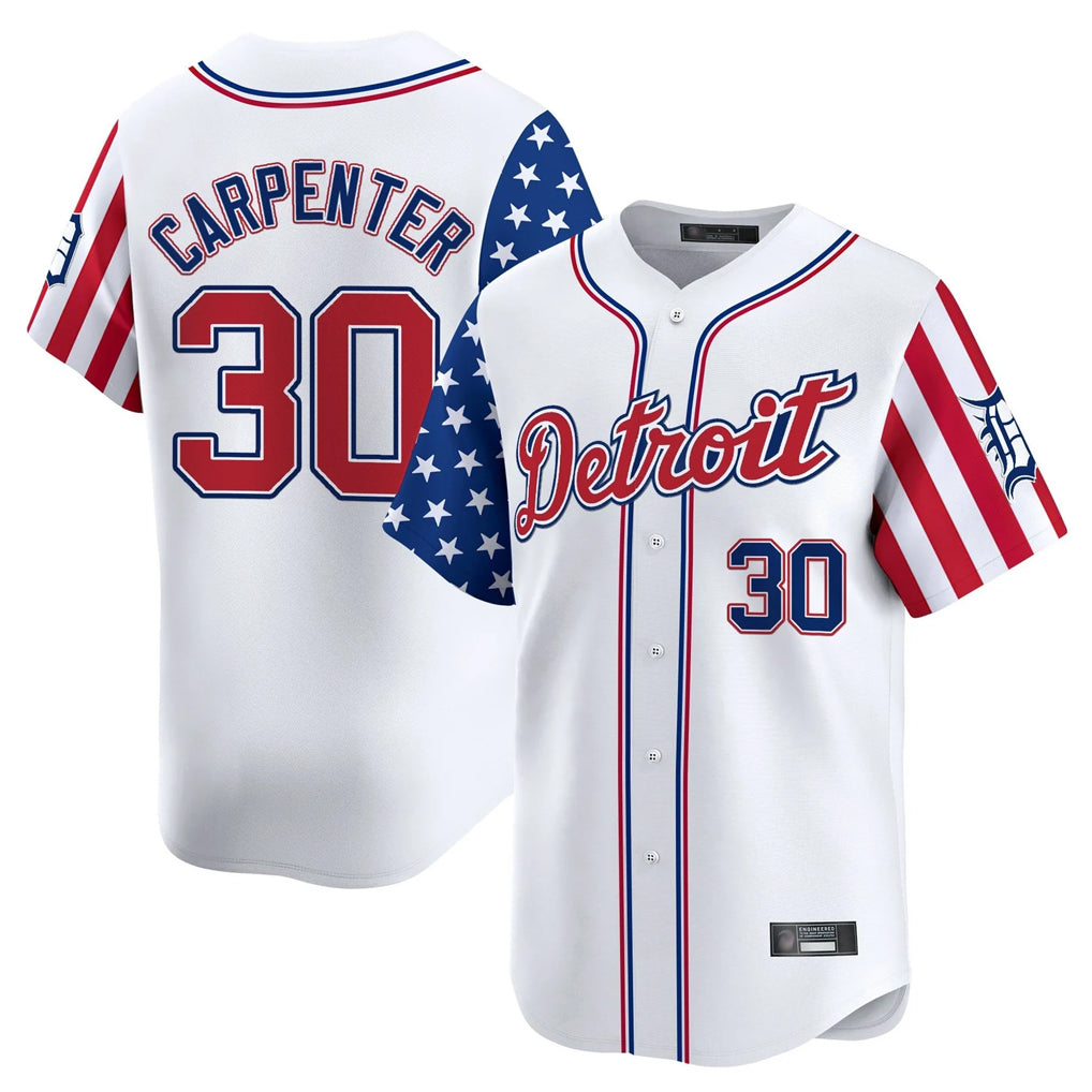 CAdoa D.Tigers #30 Kerry Carpenter Player White Independence Day Vapor Premier Limited Stitched Jerseys