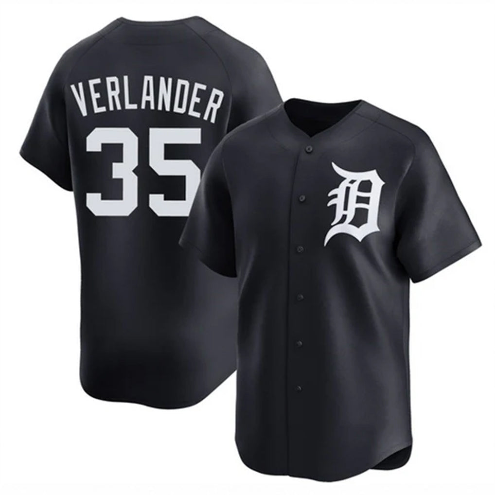 CAdoa D.Tigers #35 Justin Verlander Player Navy Home Limited Game Stitched Jerseys