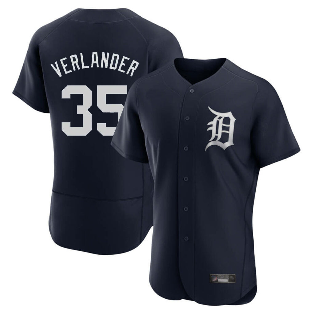CAdoa D.Tigers #35 Justin Verlander Player Navy Limited Elite Home Stitched Jerseys