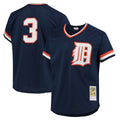 CAdoa D.Tigers #3 Alan Trammell Player Mitchell & Ness Navy 1984 Mesh Batting Practice  T-shirt Stitched Jerseys