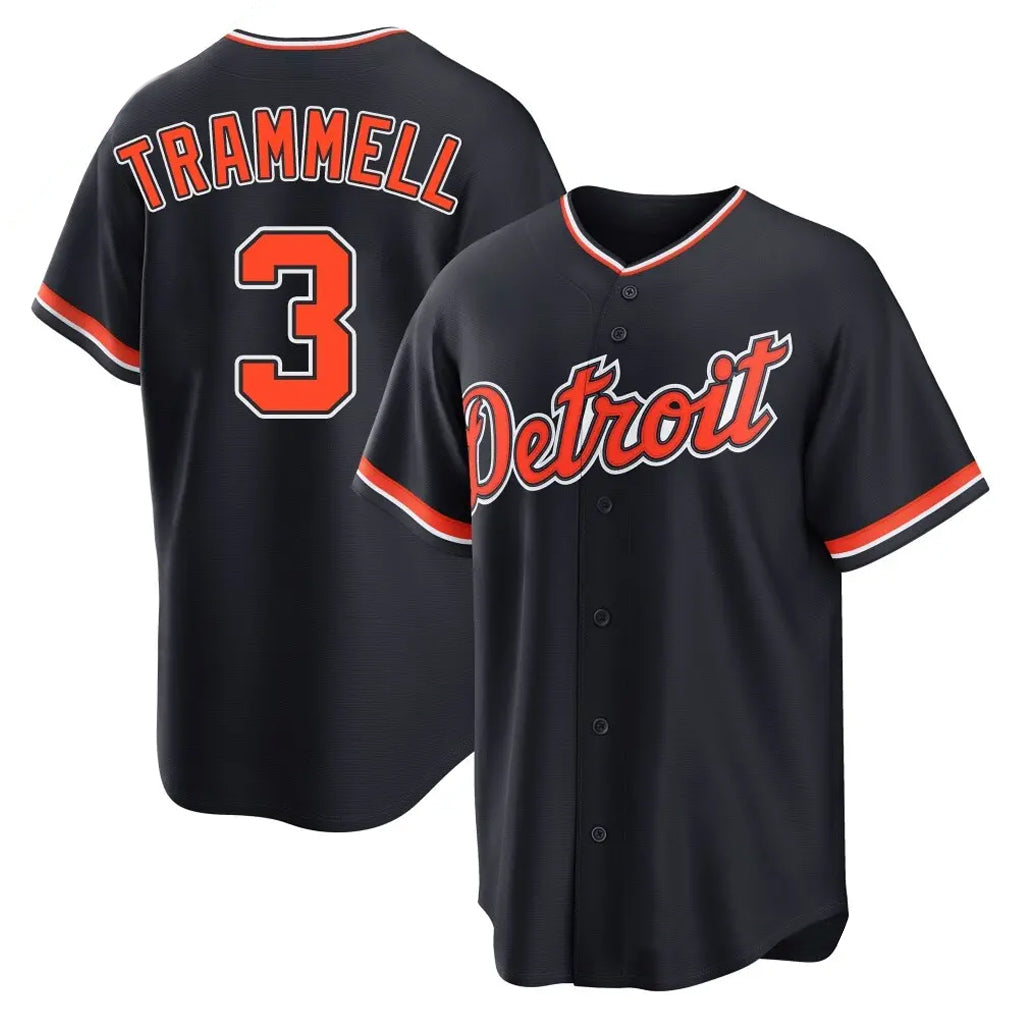 CAdoa D.Tigers #3 Alan Trammell Player Navy Home Game Stitched Jerseys