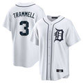 CAdoa D.Tigers #3 Alan Trammell Player White Home Game Stitched Jerseys