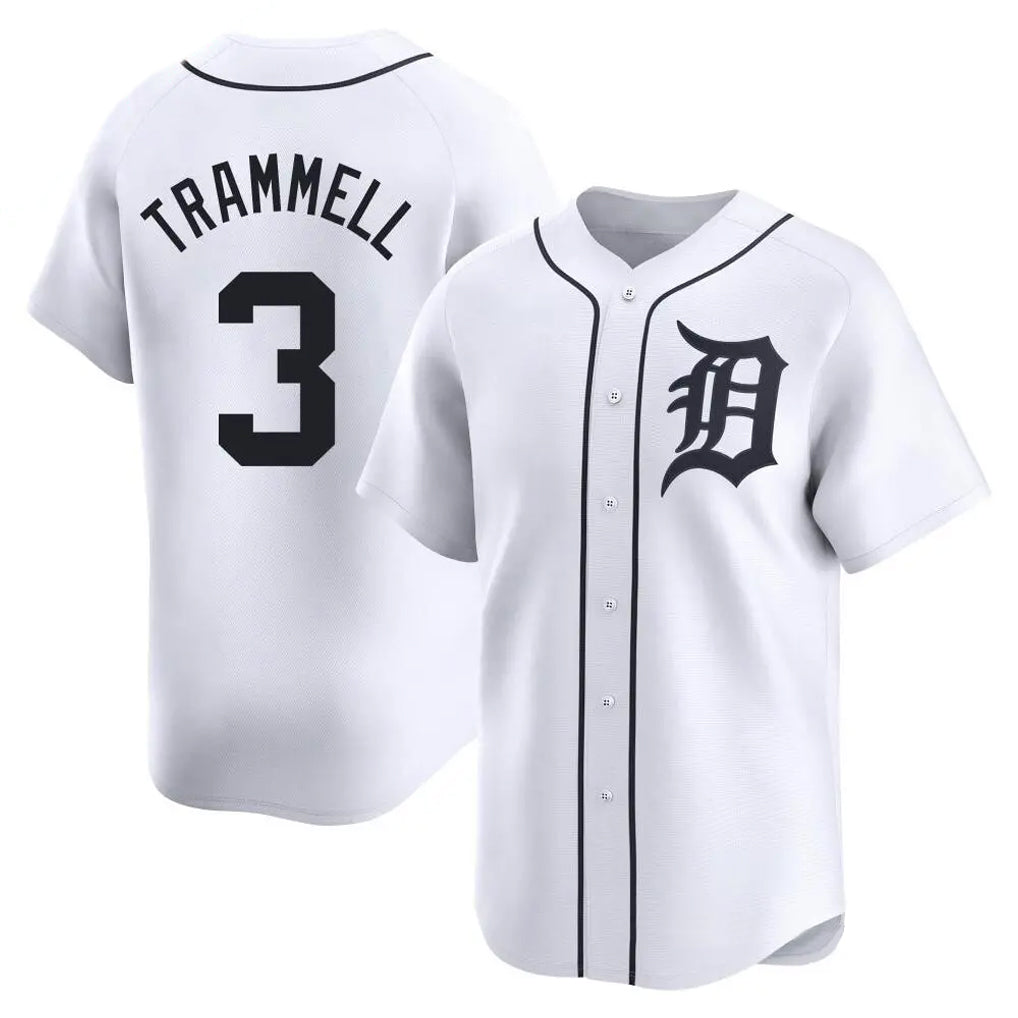 CAdoa D.Tigers #3 Alan Trammell Player White Home Limited Stitched Jerseys
