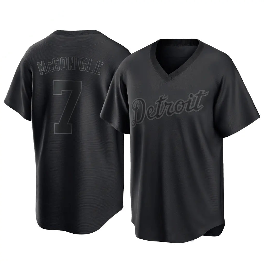 CAdoa D.Tigers #7 Kevin McGonigle Player Black T-shirt Home Game Stitched Jerseys