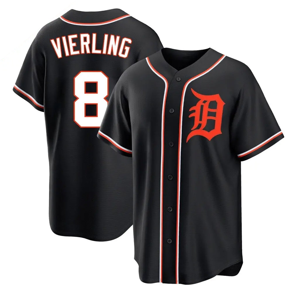 CAdoa D.Tigers #8 Matt Vierling Player Black Fashion Out Home Game Stitched Jerseys