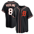 CAdoa D.Tigers #8 Matt Vierling Player Black Fashion Out Home Game Stitched Jerseys