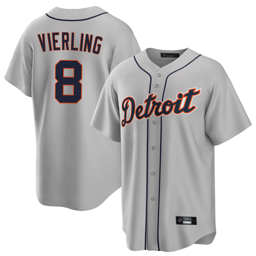 CAdoa D.Tigers #8 Matt Vierling Player Gray Home Game Stitched Jerseys