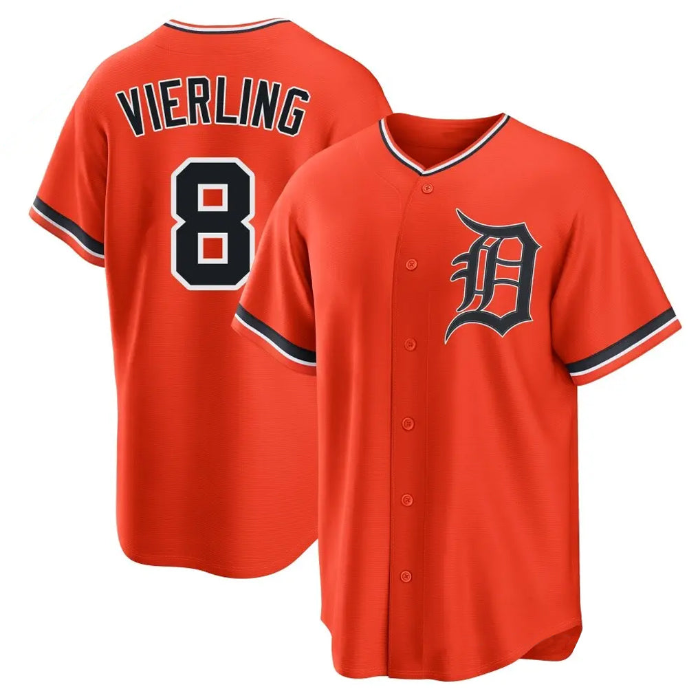 CAdoa D.Tigers #8 Matt Vierling Player Orange Home Game Stitched Jerseys