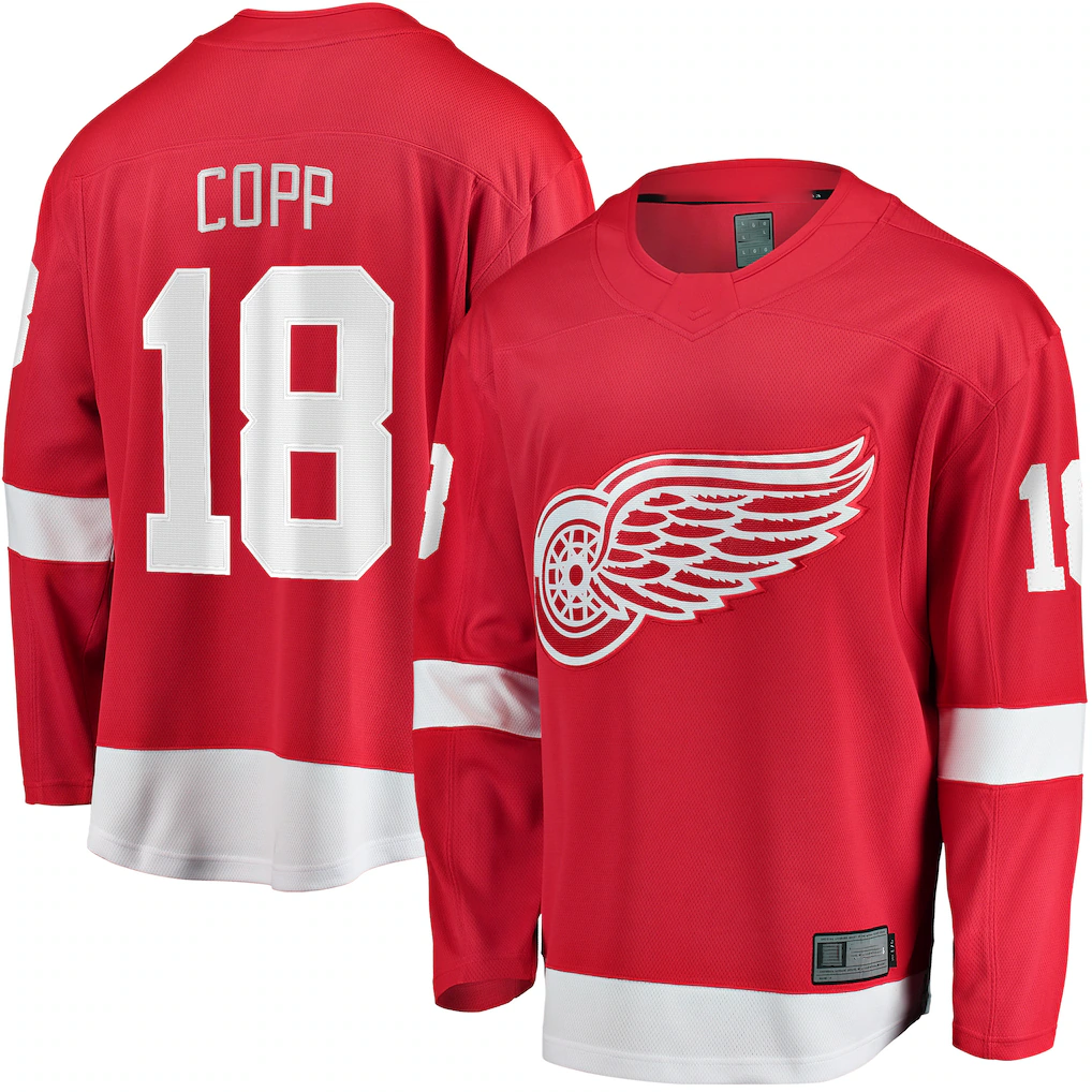 CAdoa D.Red wings #18 Andrew Copp Red Home Breakaway Player Jerseys