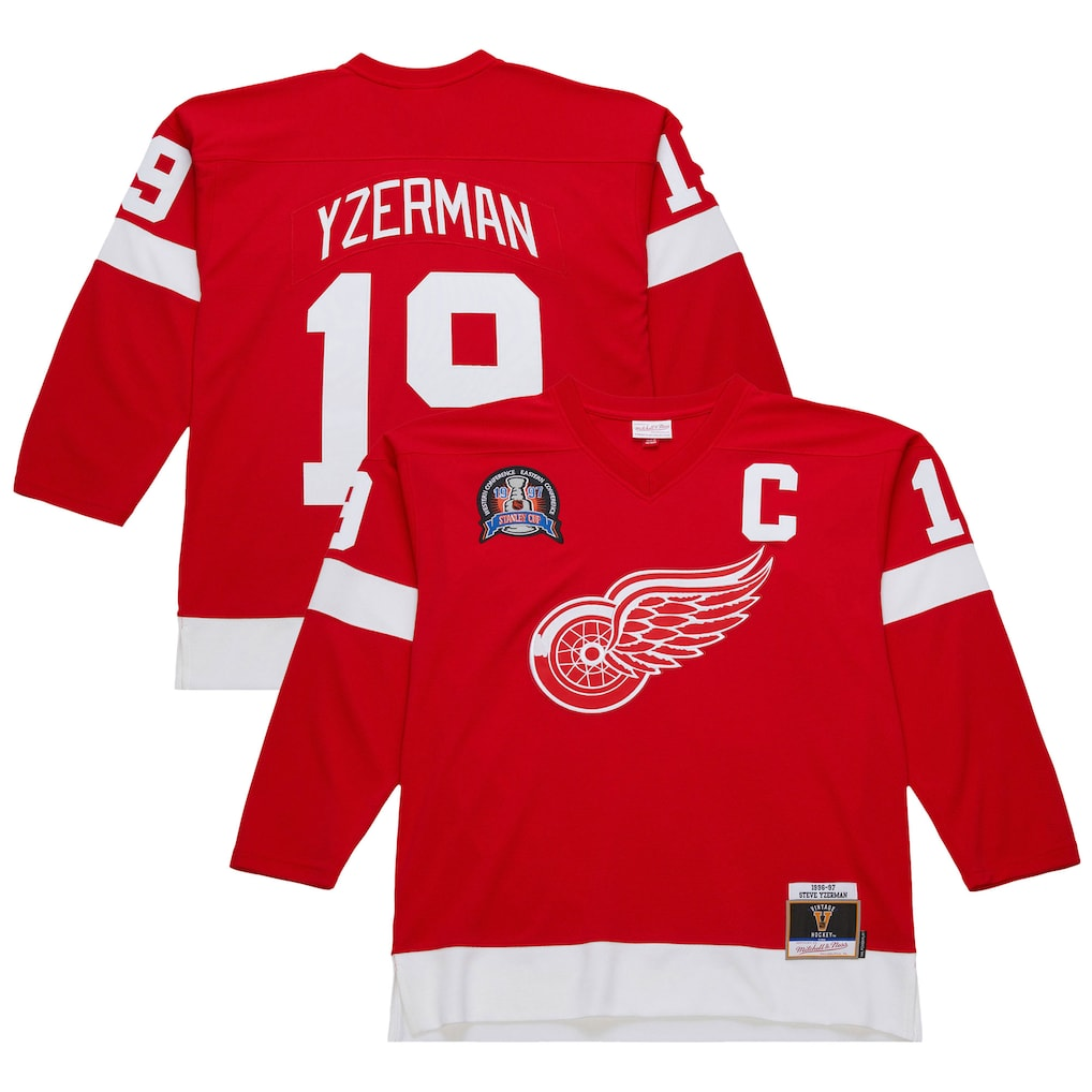 CAdoa D.Red wings #19 Steve Yzerman Scarlet 1996-97 Power Play Jerseys