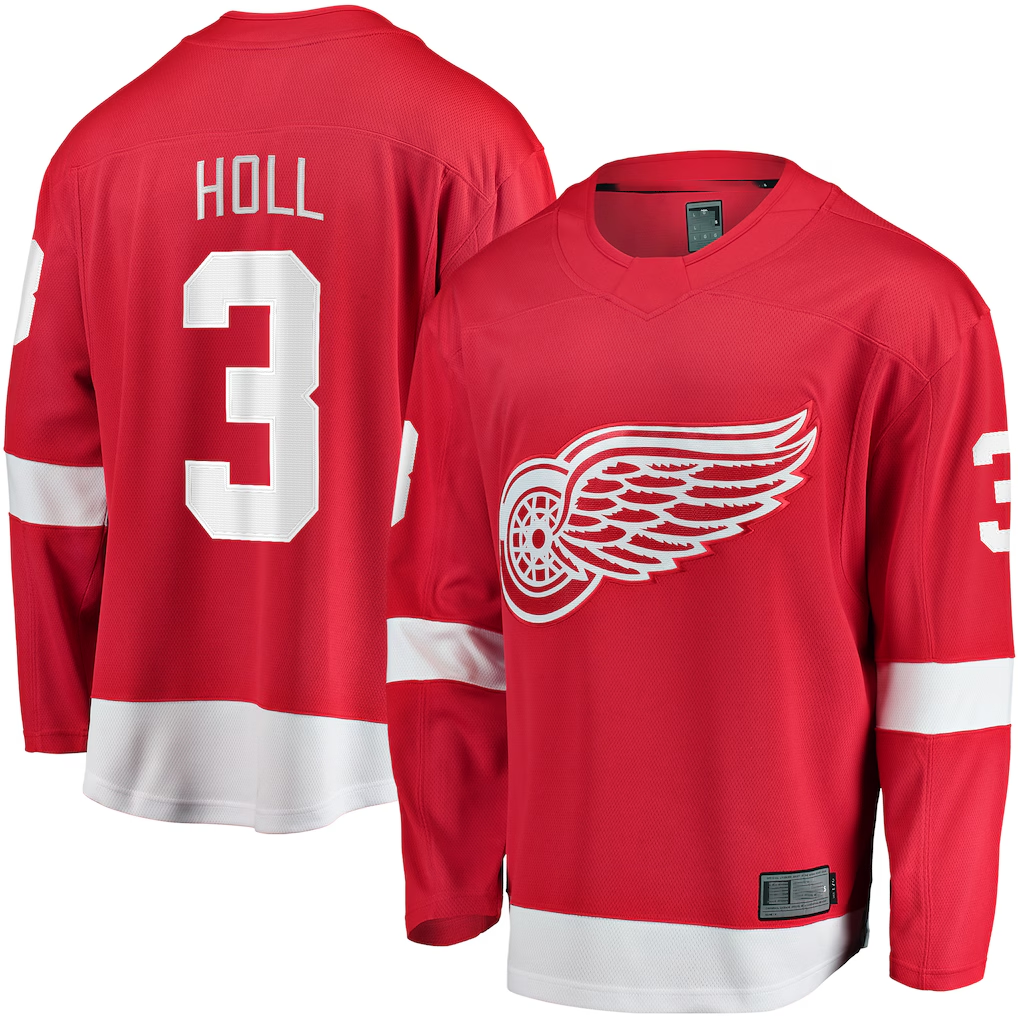 CAdoa D.Red wings #3 Justin Holl Red Home Breakaway Jerseys