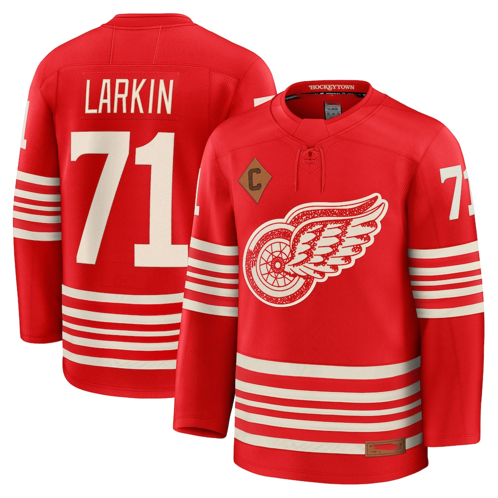 CAdoa D.Red wings #71 Dylan Larkin Red Centennial Premium Player Jerseys