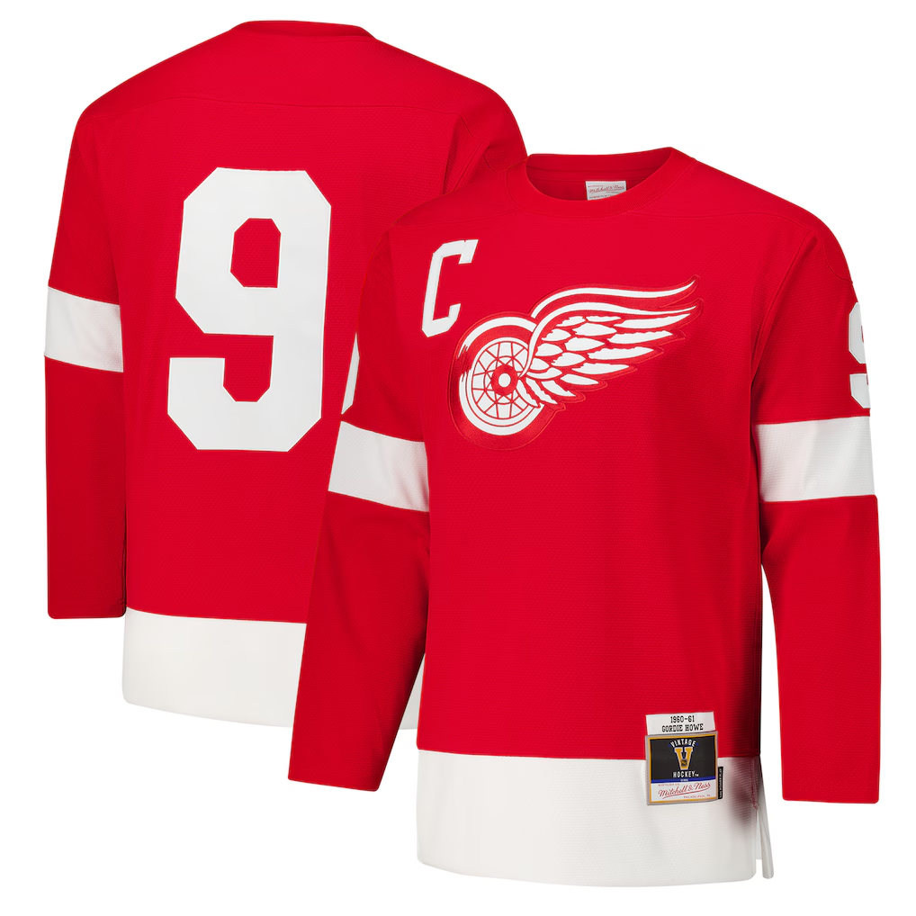CAdoa D.Red wings #9 Gordie Howe Red 1960-61 Power Play Jerseys