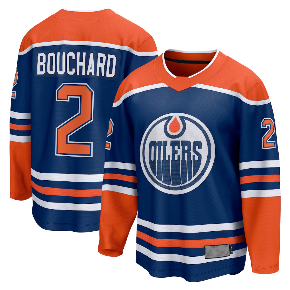CAdoa E.Oilers #2 Evan Bouchard Royal Home Breakaway Player Jerseys