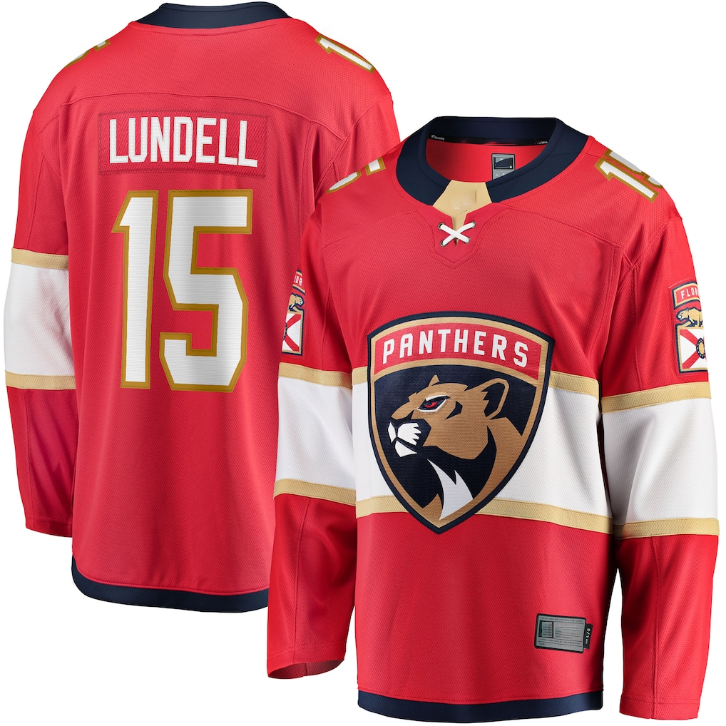 CAdoa F.Panthers F.Panthers #15 Anton Lundell Red Home Breakaway Player Jerseys