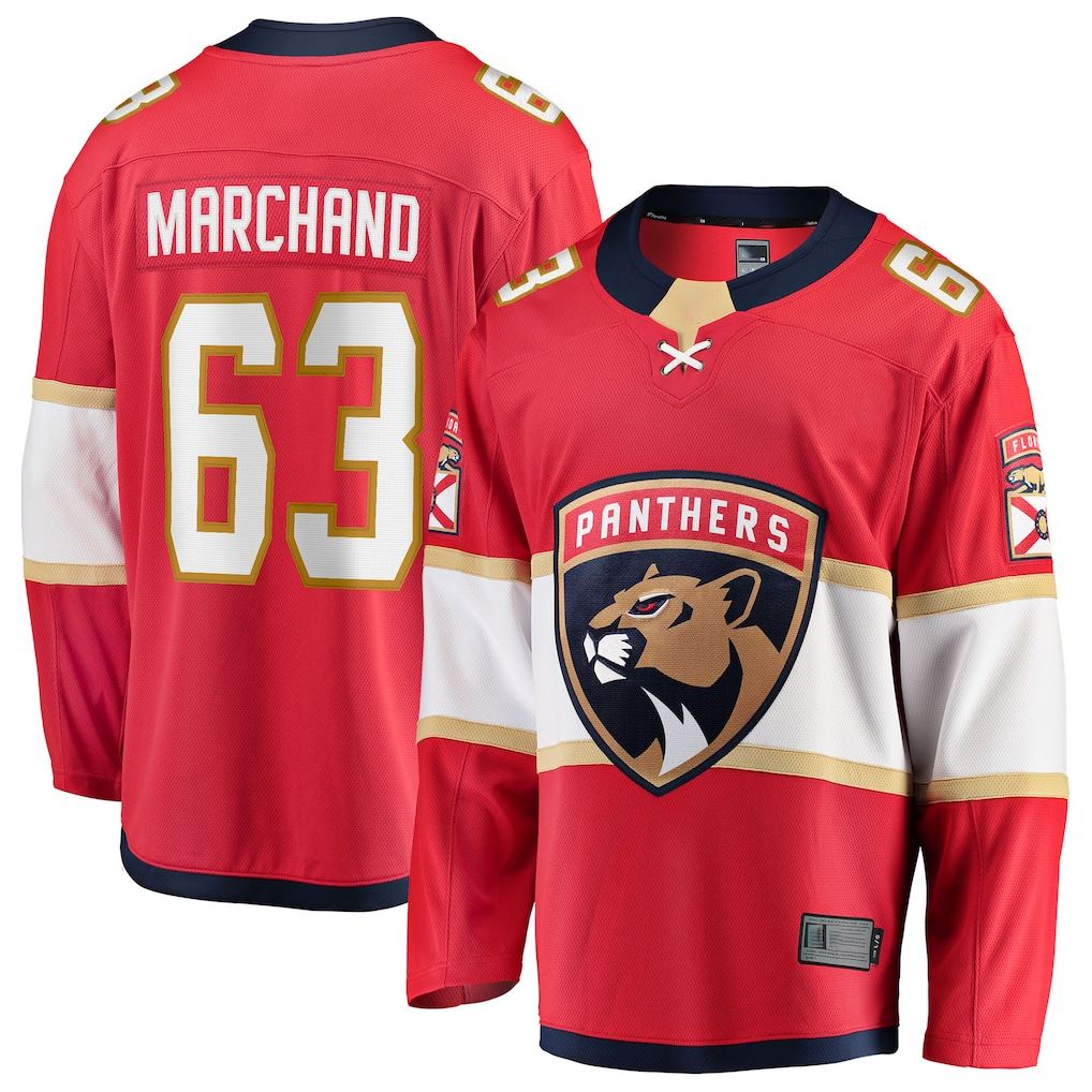 CAdoa F.Panthers #63 Brad Marchand Red Home Breakaway Jerseys