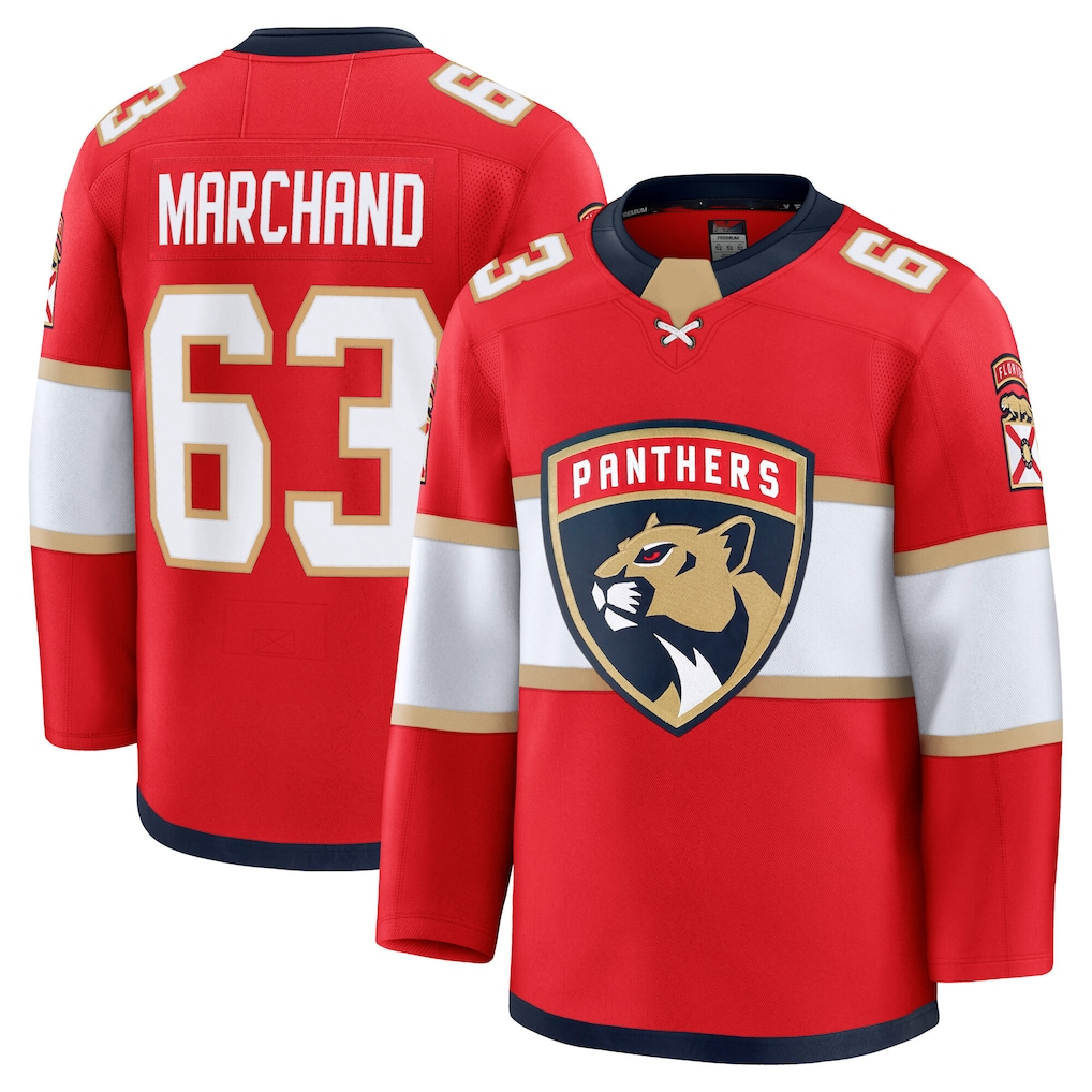 CAdoa F.Panthers #63 Brad Marchand Red Home Premium Jerseys