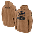 CAdoa GB.Packers Brown Salute to Service Hoodies Limited Game Blank Player Stitched Jerseys