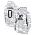 CAdoa GB.Packers #0 Matthew Golden Player Arctic Camo Salute to Service Hoodies Limited Game Stitched Jerseys