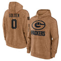 CAdoa GB.Packers #0 Matthew Golden Player Brown Salute to Service Hoodies Limited Game Stitched Jerseys