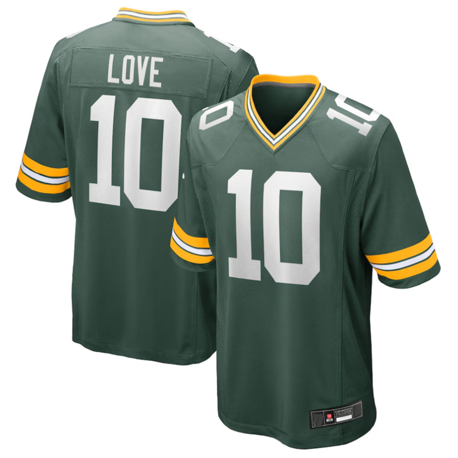 CAdoa GB.Packers #10 Jordan Love Player Green Game Stitched Jerseys